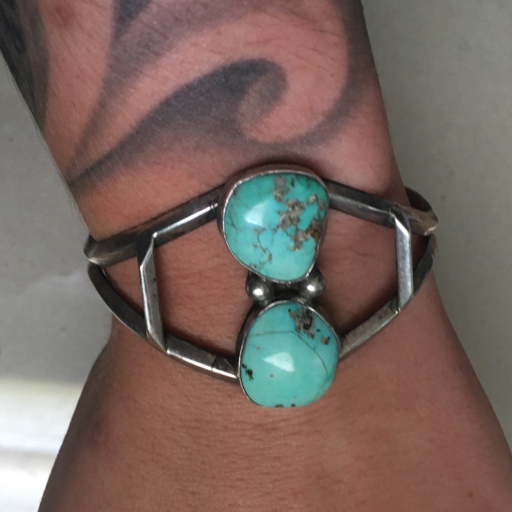 Genuine Sterling Silver & Turquoise Cuff Bracelet